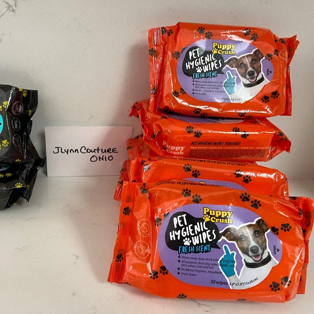 Puppy Crush pet Wipes, Unscented dog wipes 30, New Pet wipes, New cat wipes
